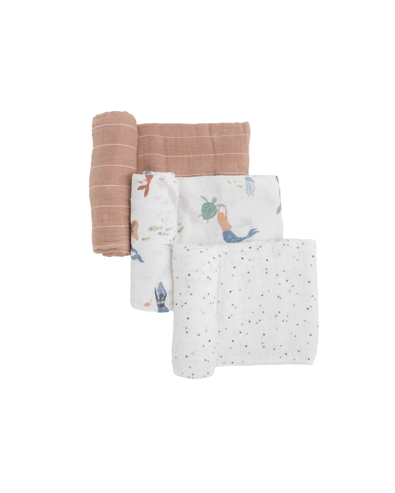 Little Unicorn - Cotton Muslin Swaddle 3 Pack - Mermaids Set