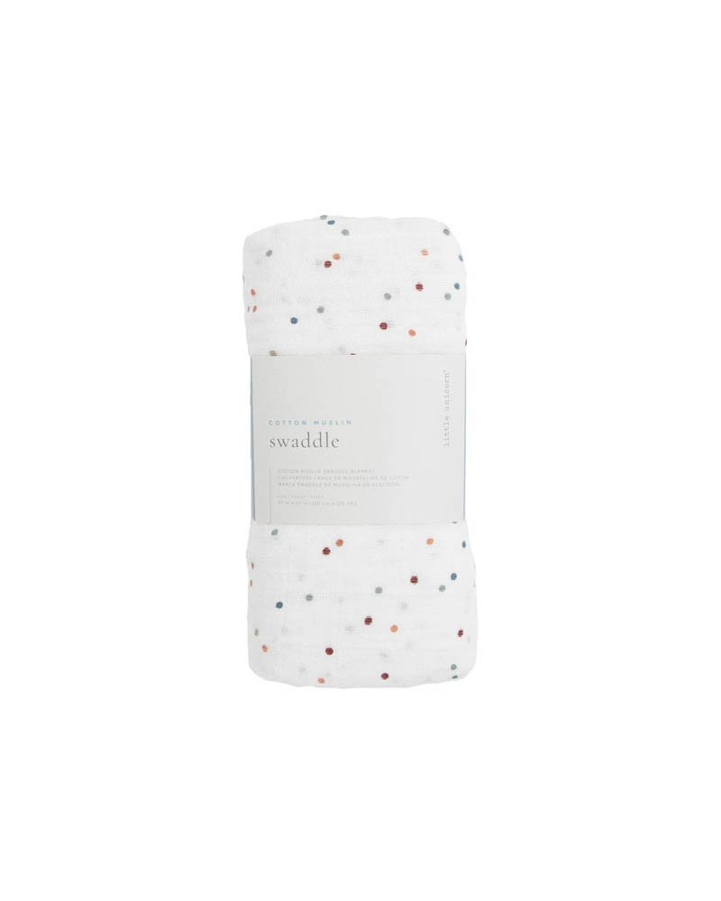 Little Unicorn - Cotton Muslin Swaddle Single - Dots
