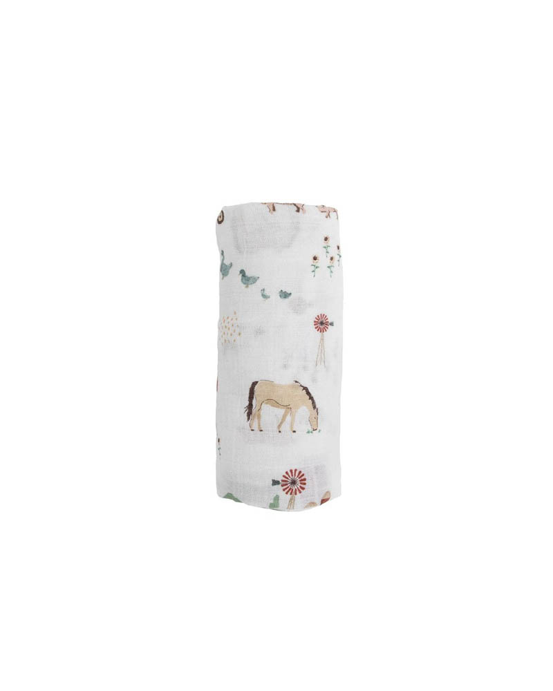 Little Unicorn - Cotton Muslin Swaddle Single - Farmyard