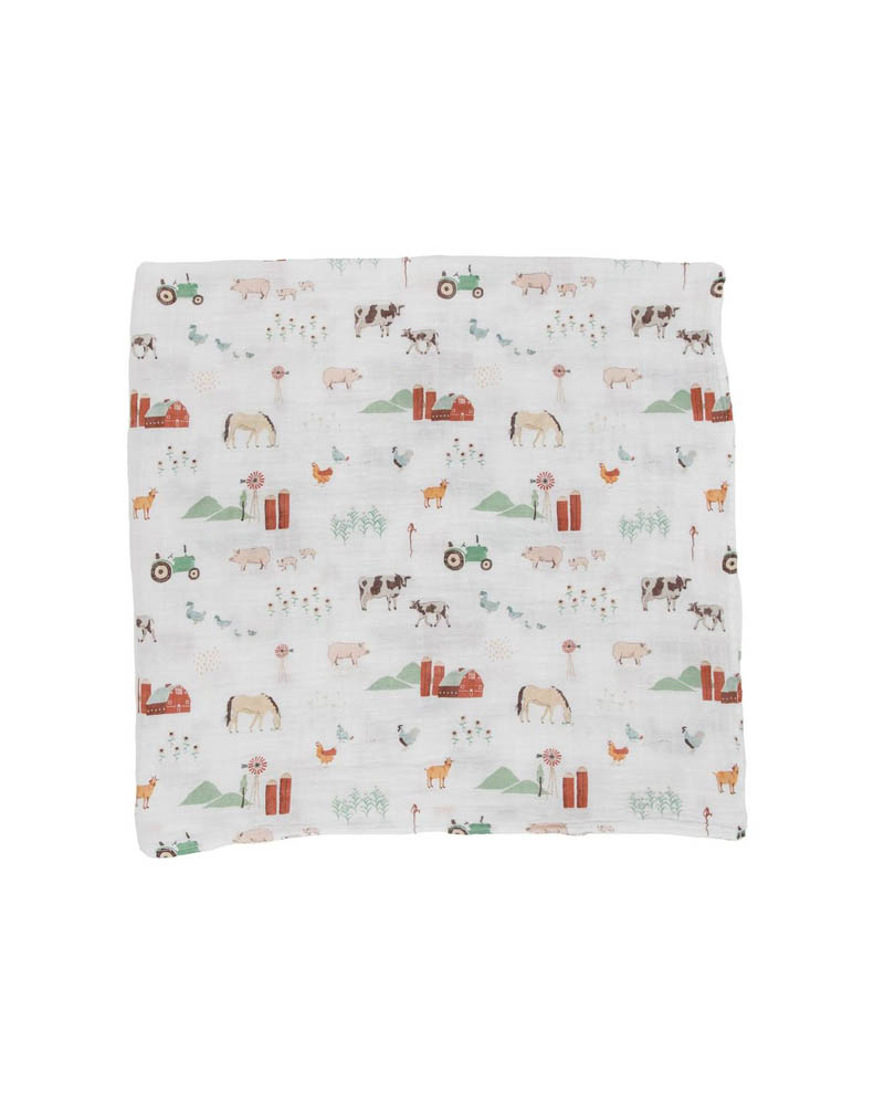 Little Unicorn - Cotton Muslin Swaddle Single - Farmyard