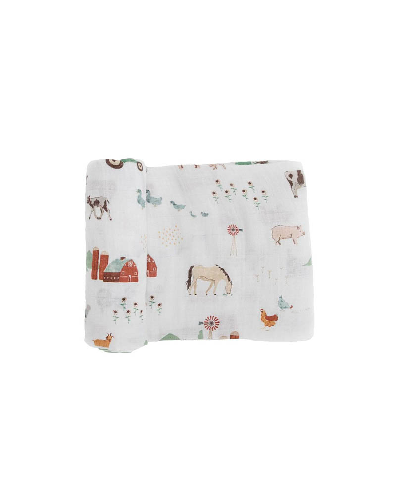 Little Unicorn - Cotton Muslin Swaddle Single - Farmyard