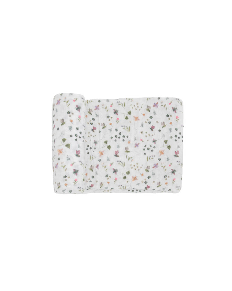 Little Unicorn - Cotton Muslin Swaddle Single - Garden Bees