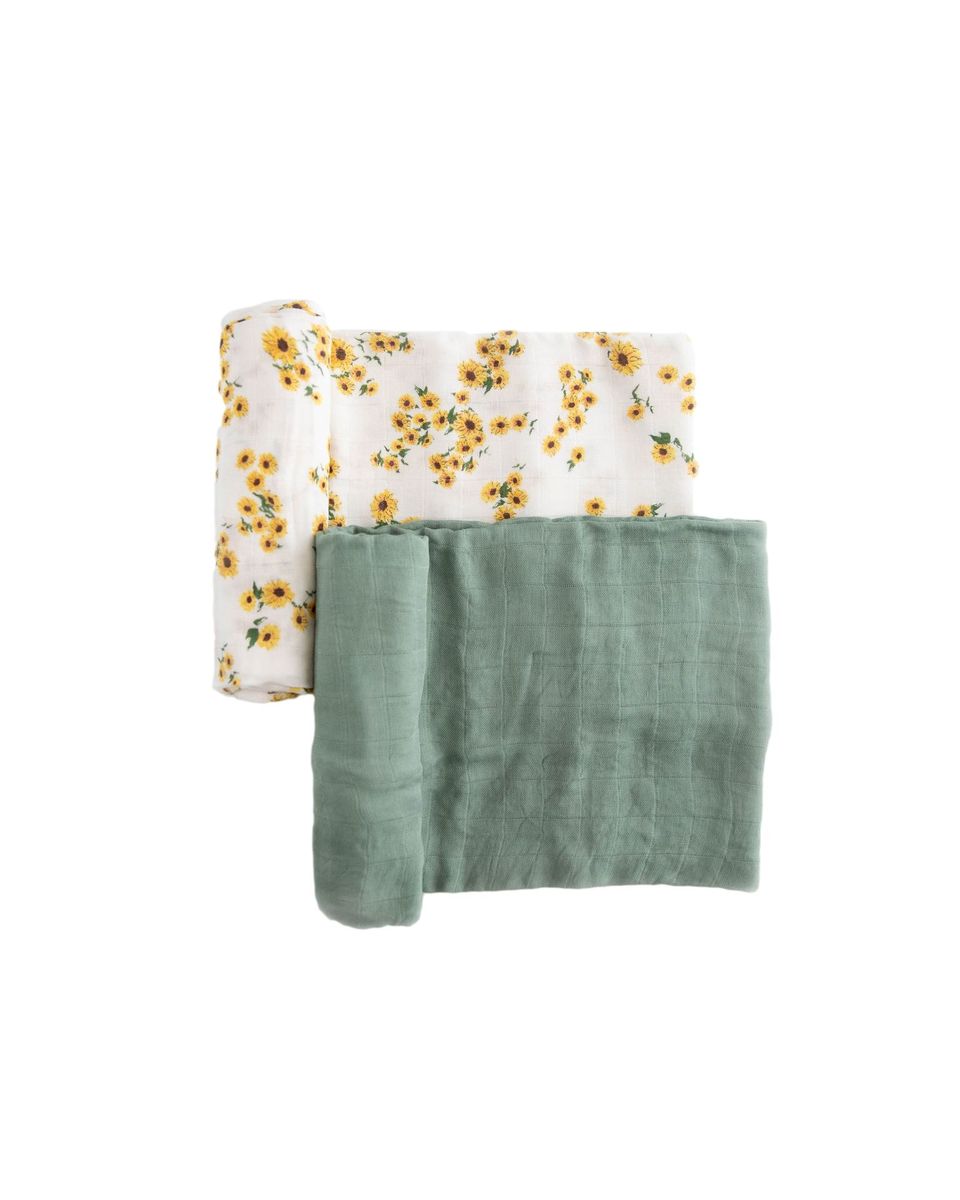 Little Unicorn - Deluxe Muslin - Swaddle 2 Pack Set - Ditsy Sunflower