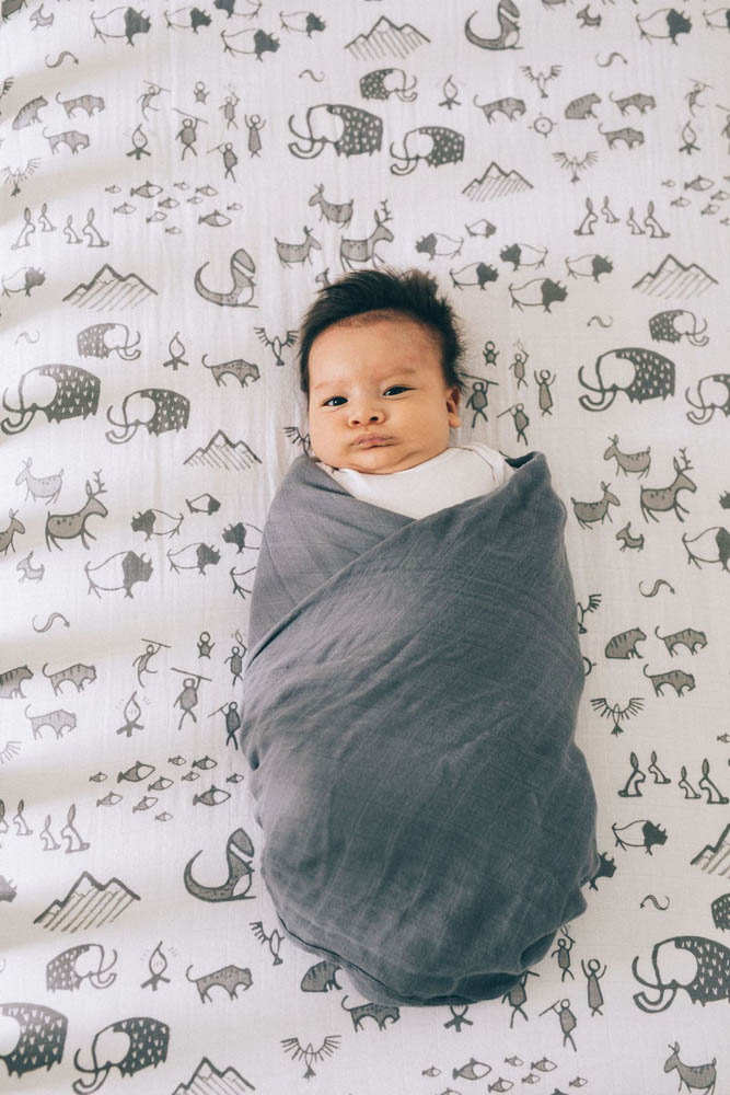 Little Unicorn - Deluxe Muslin Single Swaddle - Charoal