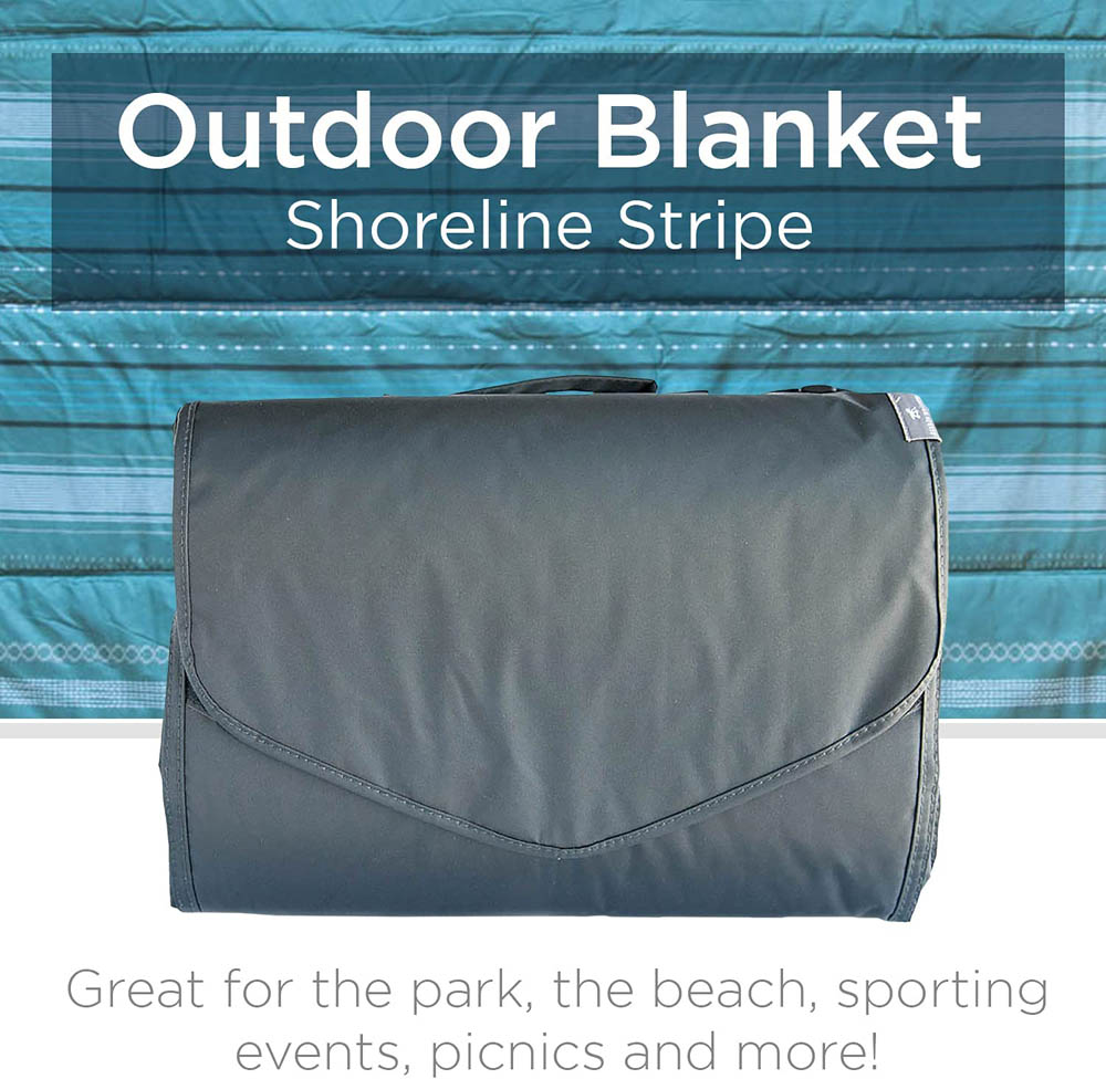 Little Unicorn - Outdoor Blanket 5 x 5 - Shoreline Stripe
