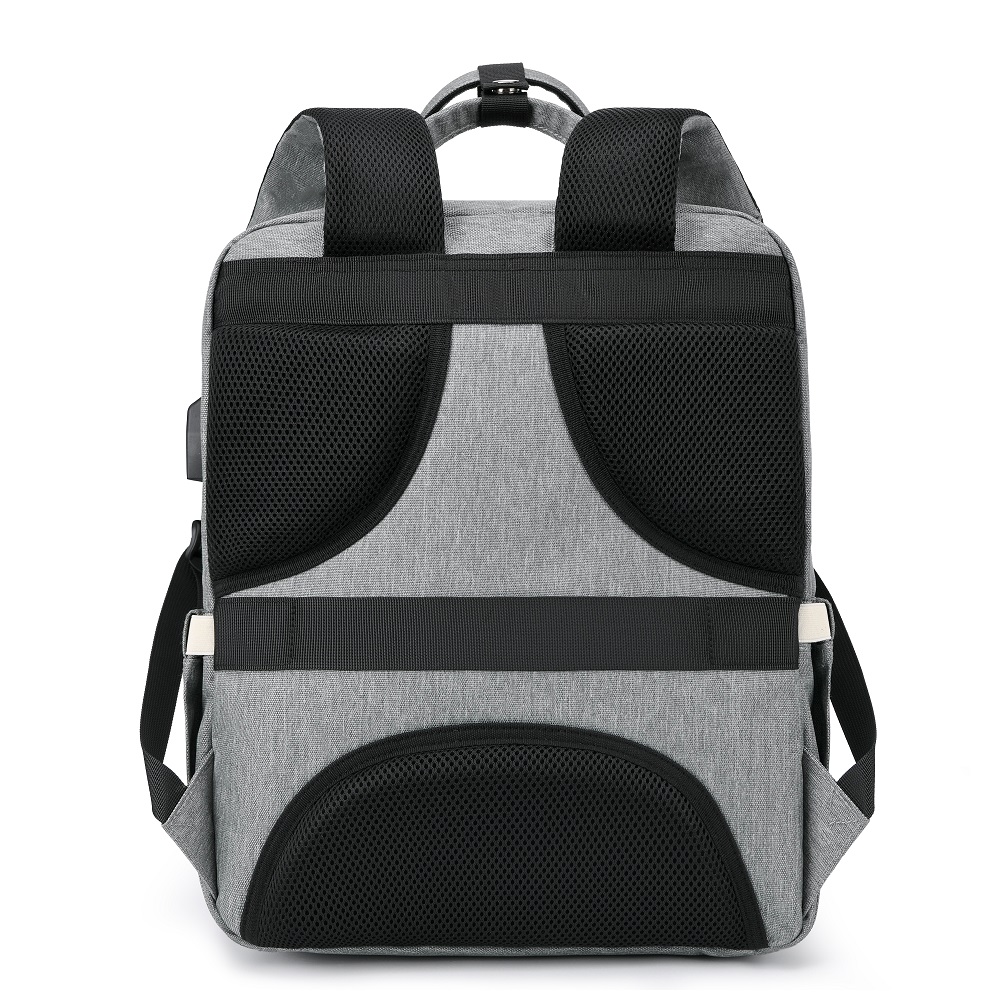 Little Story 2in1 Diaper Bag w/ Sanitizer Bottle keychain & Stroller Hooks - Grey