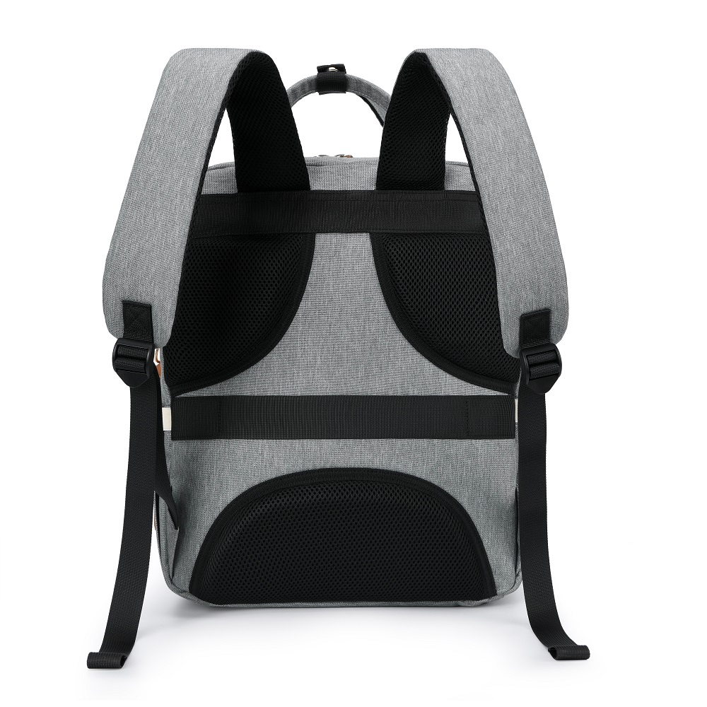 Little Story 2in1 Diaper Bag w/ Sanitizer Bottle keychain & Stroller Hooks - Grey