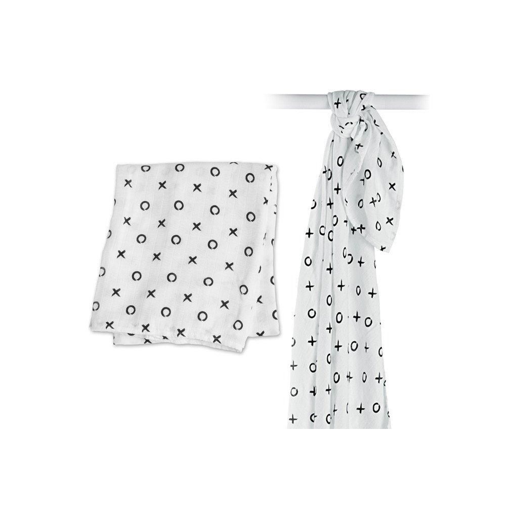 Lulujo Bamboo Swaddle Blanket - Hugs & Kisses
