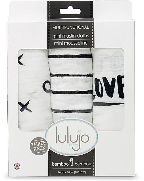 Lulujo Mini Muslin Cloth - Modern Black & White
