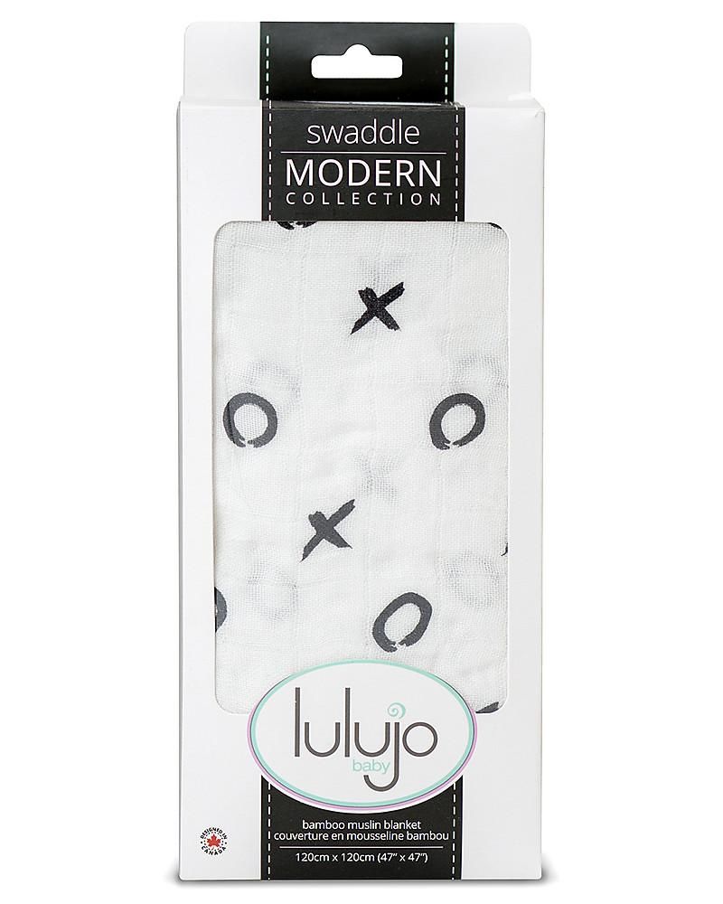 Lulujo Bamboo Swaddle Blanket - Hugs & Kisses