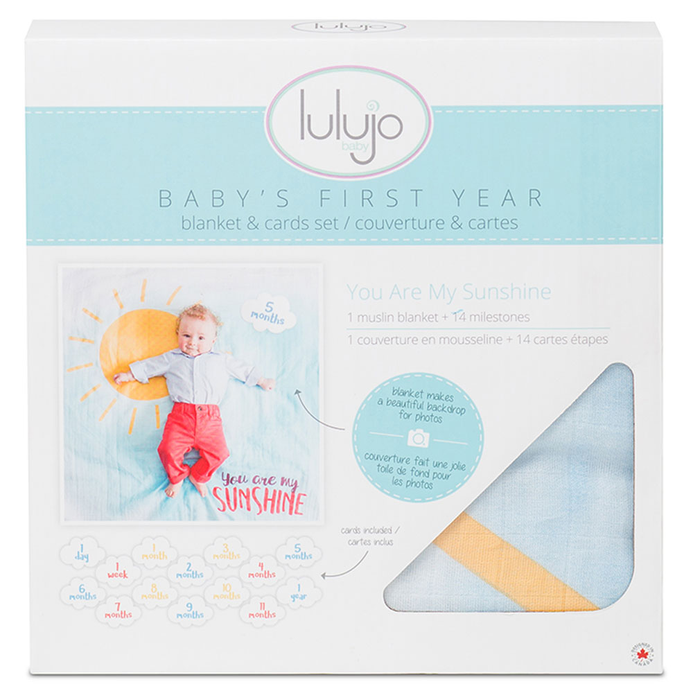 Lulujo - Baby's First Year Blanket & Card Set - Sunshine