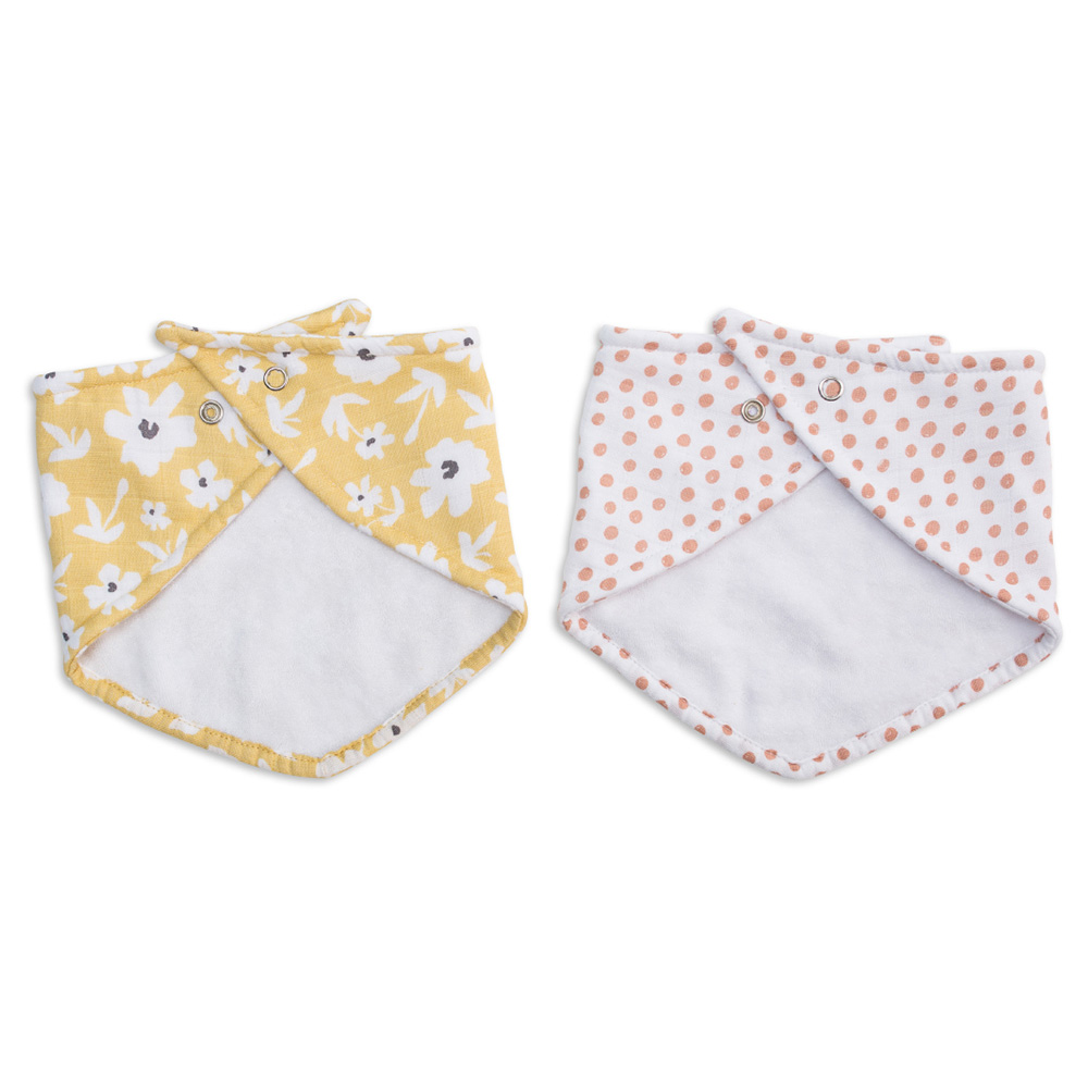 Lulujo - Bandana Bibs Wild Flowers & Dots (Pack of 2)