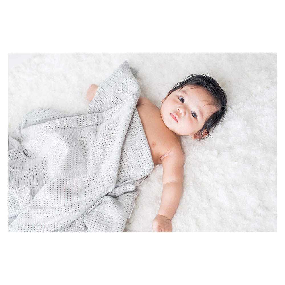 lulujo - Cellular Baby Blanket - Grey
