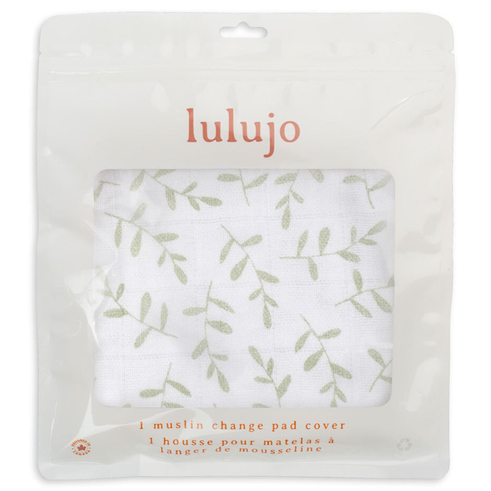 Lulujo - Muslin Change Pad Cover 80 x 40 cm - Greenery