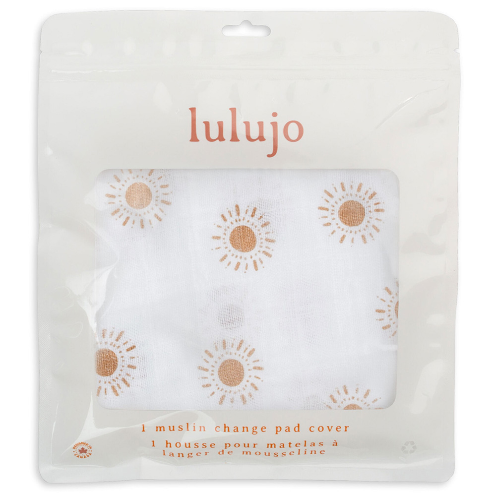 Lulujo - Muslin Change Pad Cover 80 x 40 cm - Suns