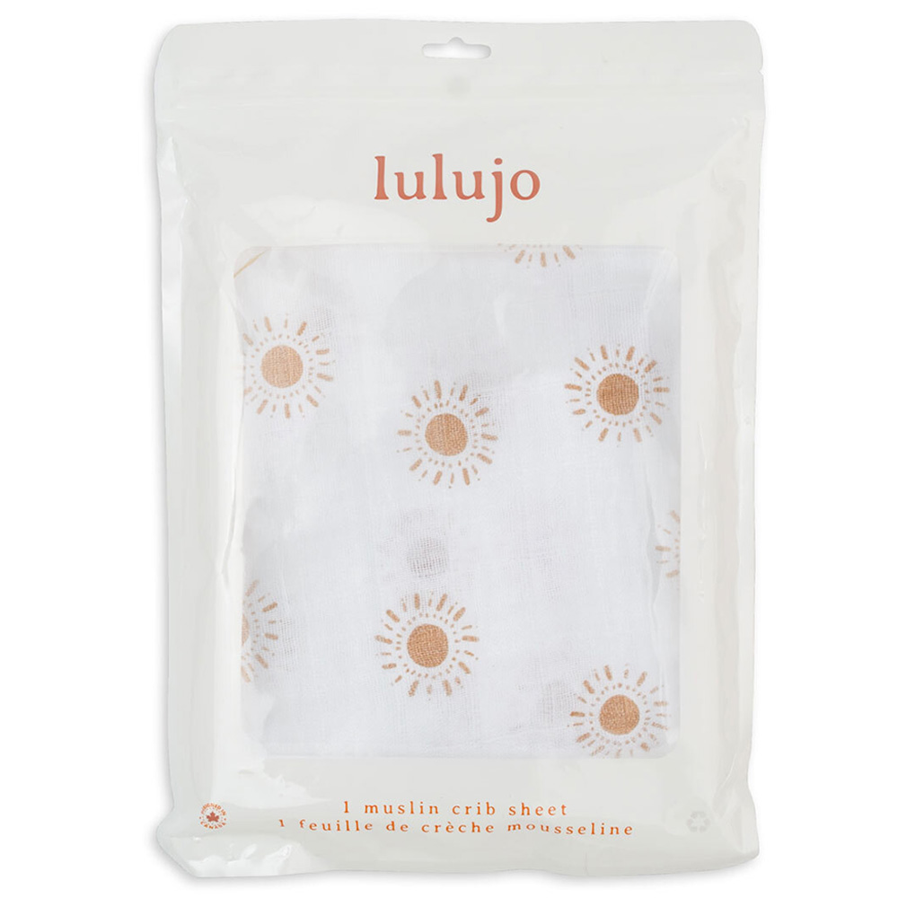 Lulujo - Muslin Crib Sheet 135 x 70 cm - Suns