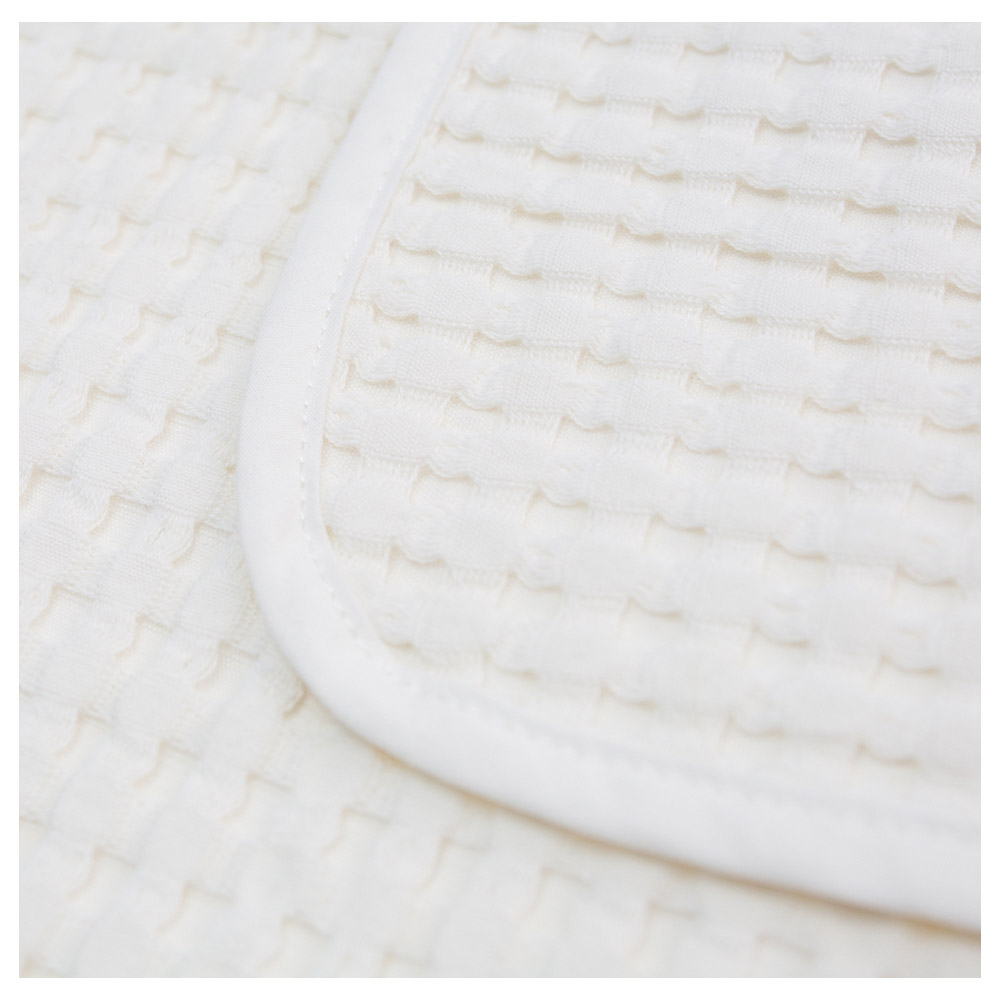 Lulujo - Waffle Blanket 100 x 80 cm - Cream Vanilla