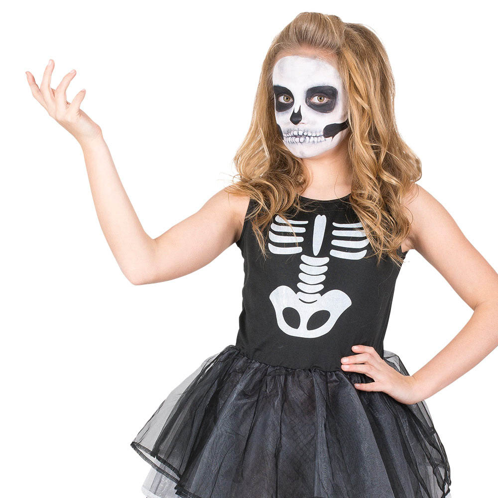 Mad Costumes - Bones Tutu Dress Kids Halloween Costume - Black