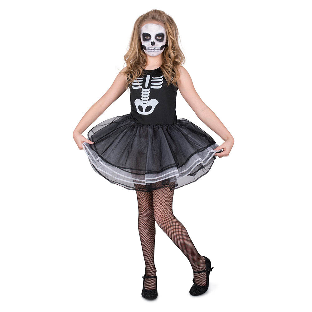 Mad Costumes - Bones Tutu Dress Kids Halloween Costume - Black