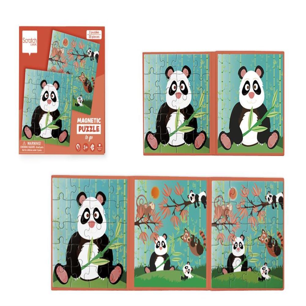 Scratch Europe - Magnetic Puzzle Book To Go - Panda 20 Pcs