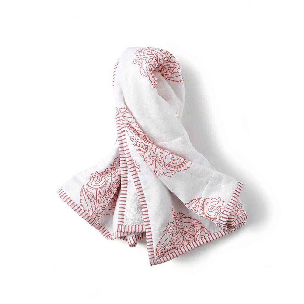 Malabar Baby - Hand Block Printed Cotton Towels - Pink City