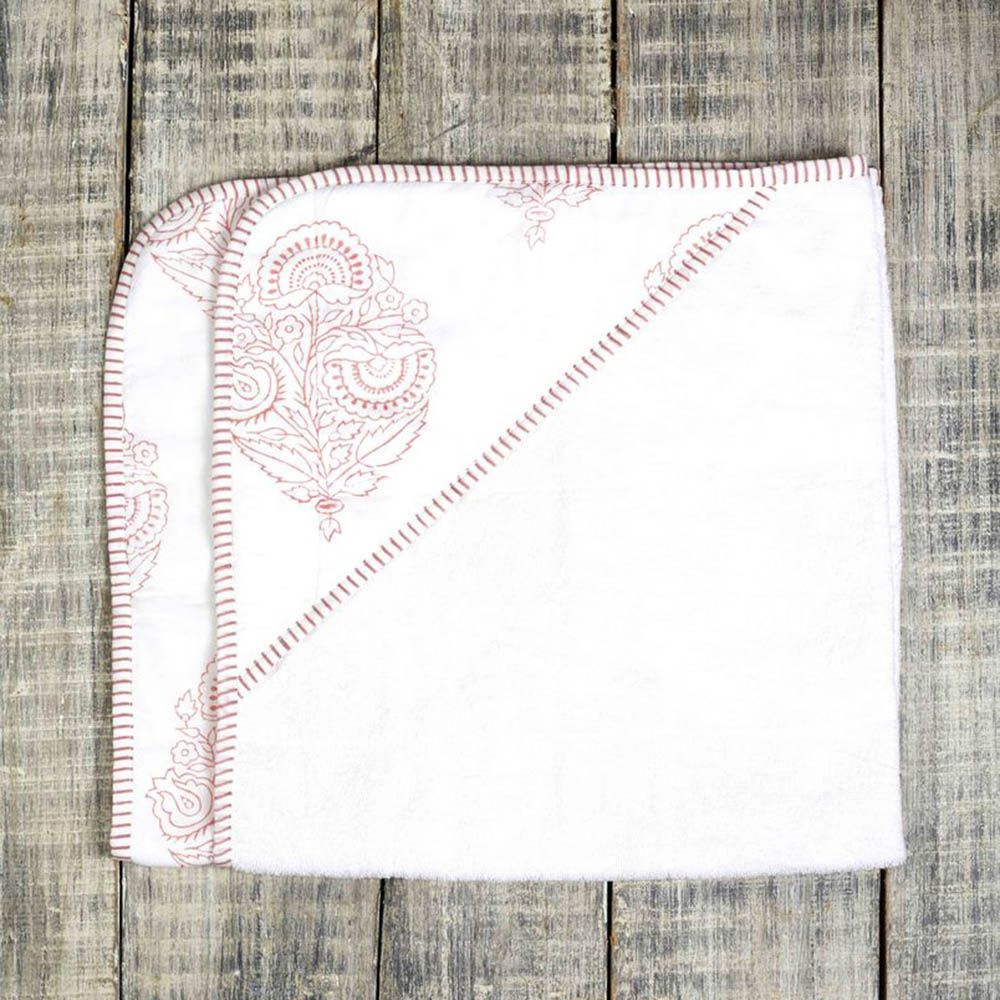 Malabar Baby - Hand Block Printed Cotton Towels - Pink City