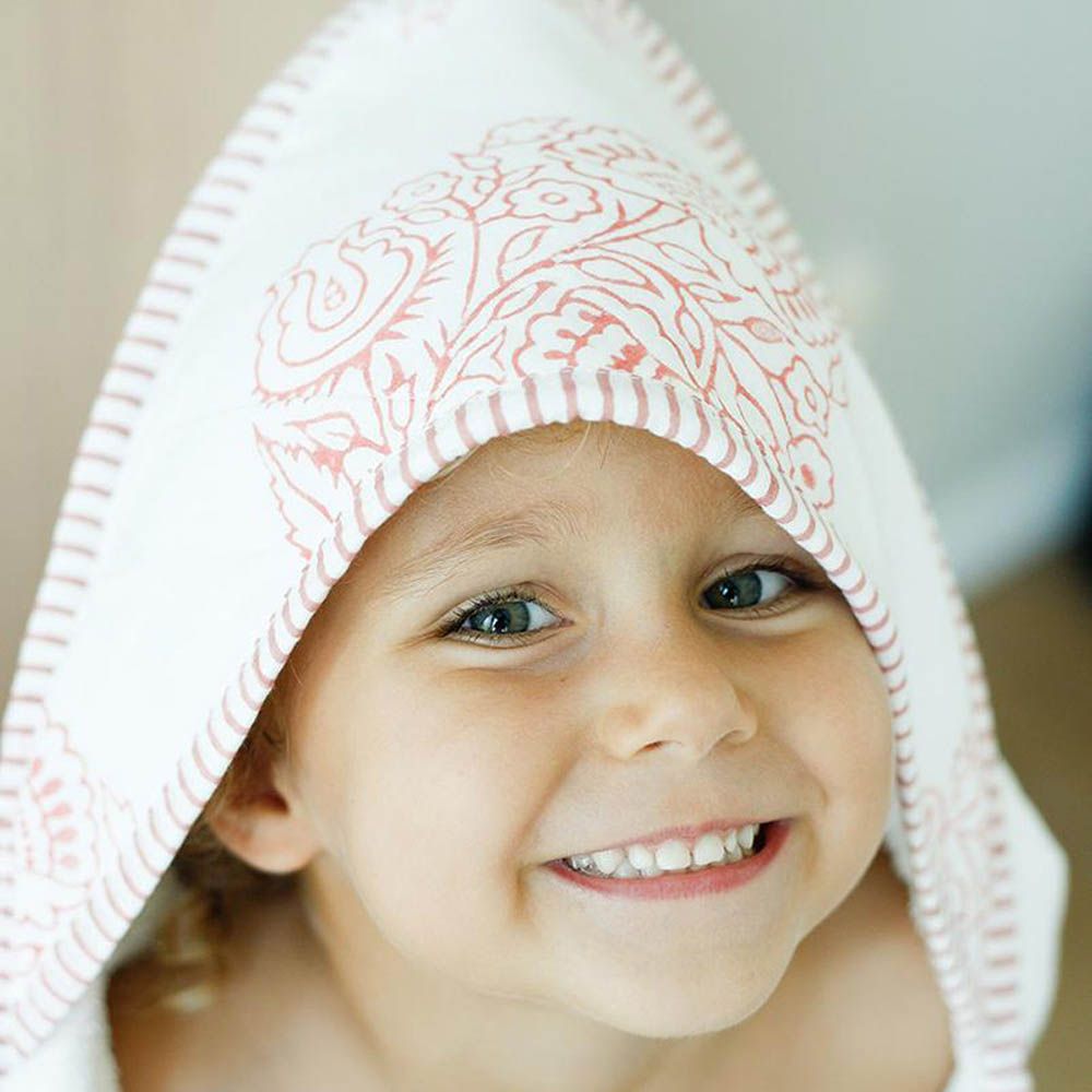 Malabar Baby - Hand Block Printed Cotton Towels - Pink City