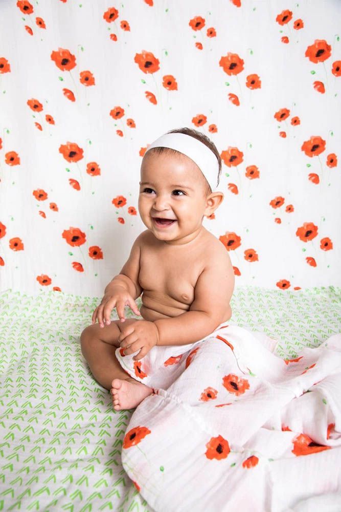 Malabar Baby - Organic Cotton Muslin Swaddles - Twin Pack - Poppy & Marigold