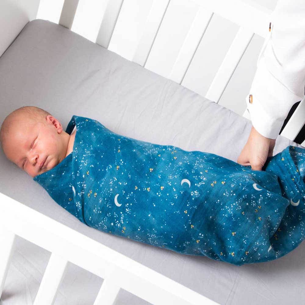 Malabar Baby - Organic Cotton Muslin Swaddles - Twin Pack - Starry Night