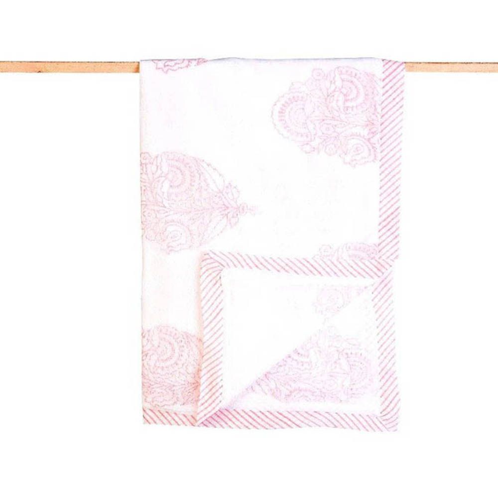 Malabar Baby - Receiving Blankets - Organic Cotton, Hand Block Printed - Pink City