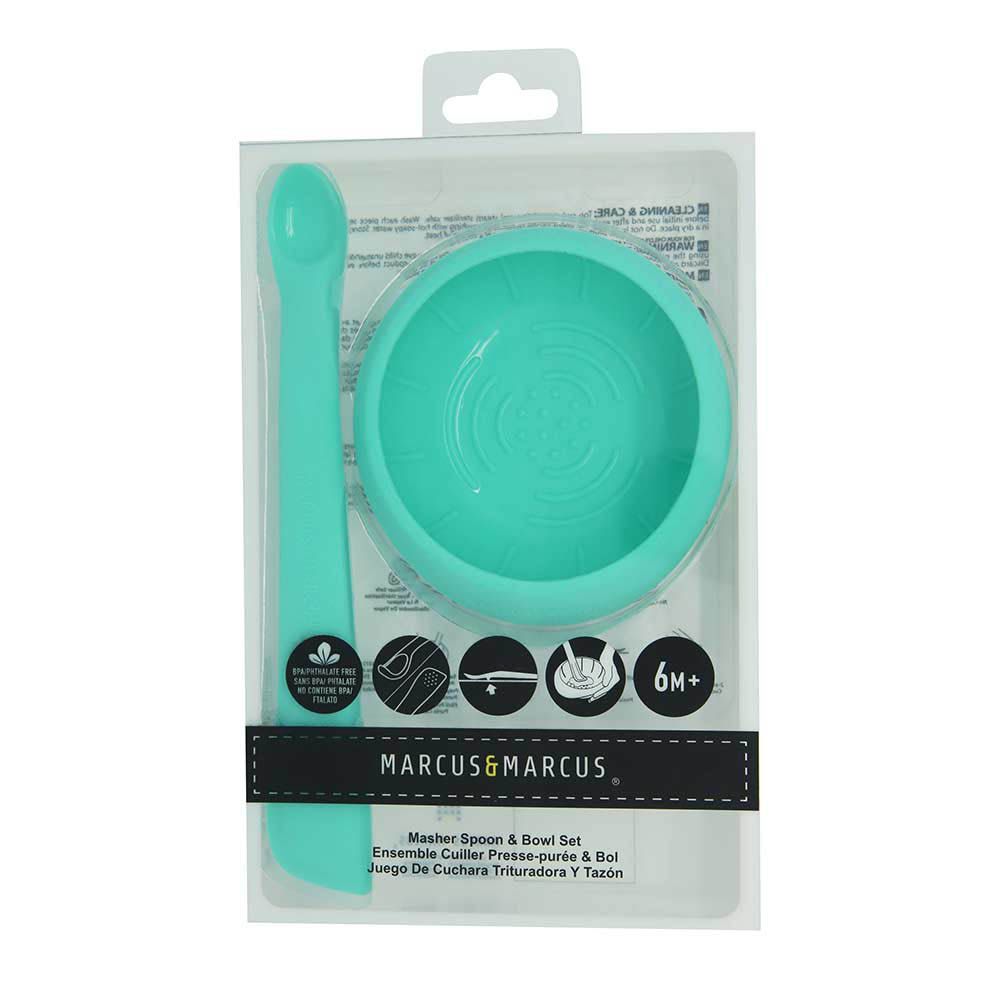 Marcus & Marcus - Masher Spoon & Bowl Set- Blue + FREE Puzzle