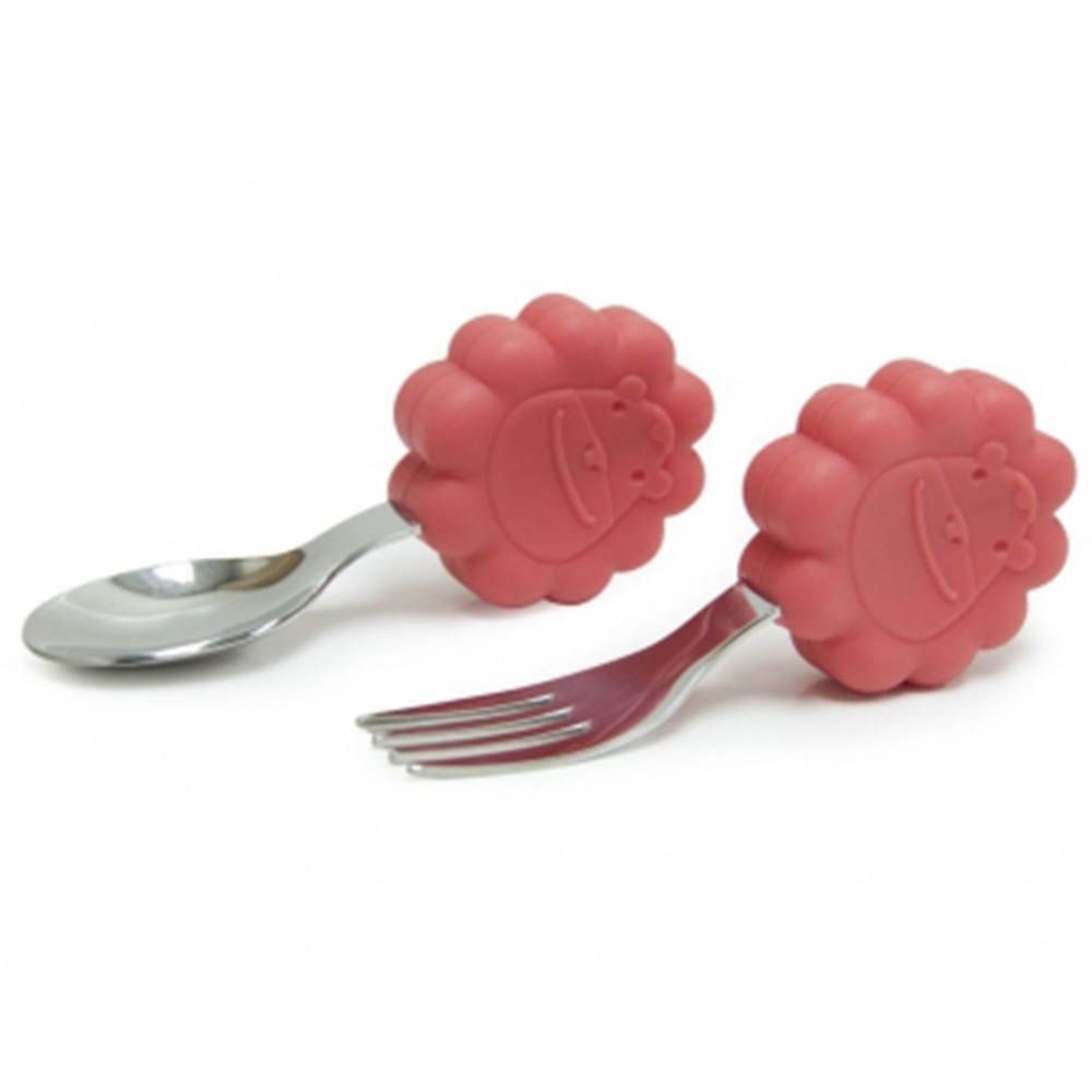 Marcus & Marcus - Palm Grasp Spoon & Fork Set - Red