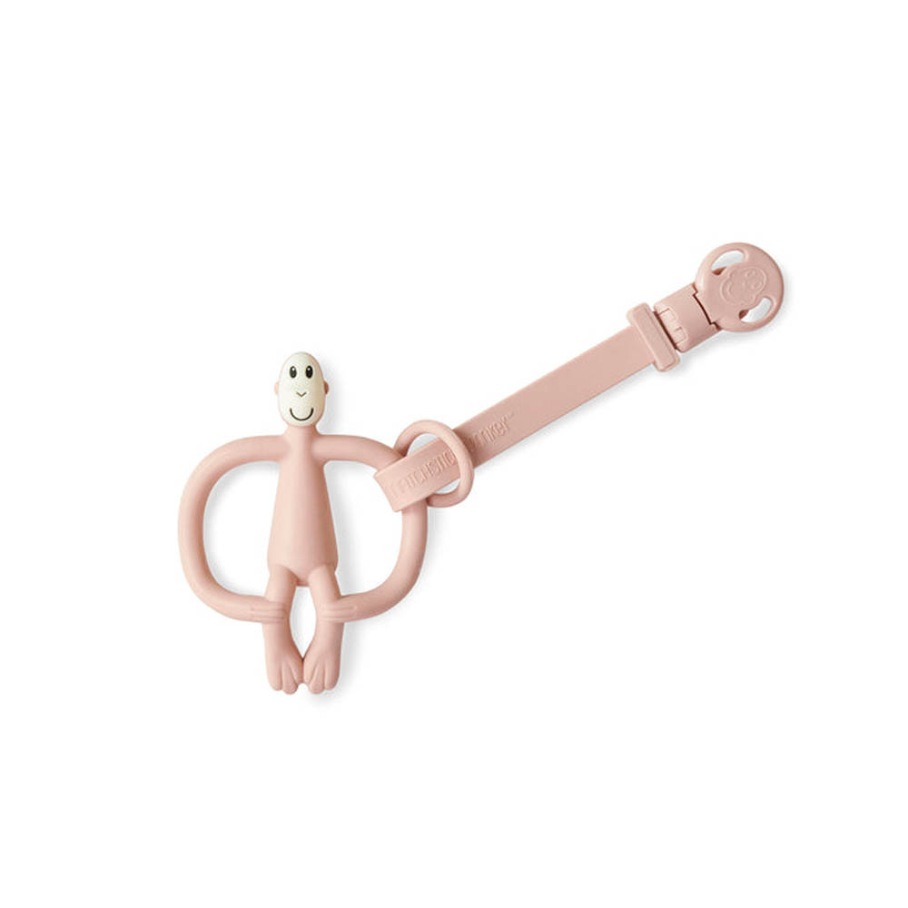 Matchstick Monkey - Double Soother Clip - Mint Green and Dusty Pink