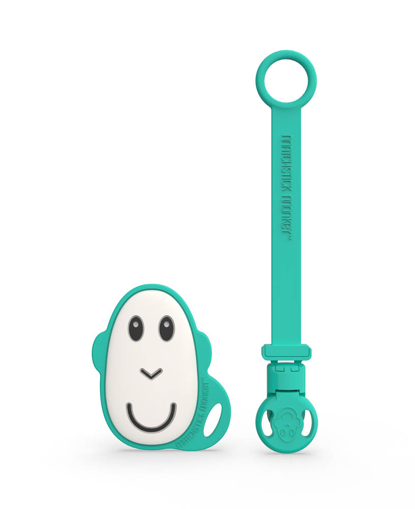 Matchstick Monkey - Flat Face Teether and Soother Clip - Green