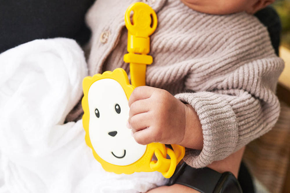 Matchstick Monkey - Flat Face Teether and Soother Clip - Lion