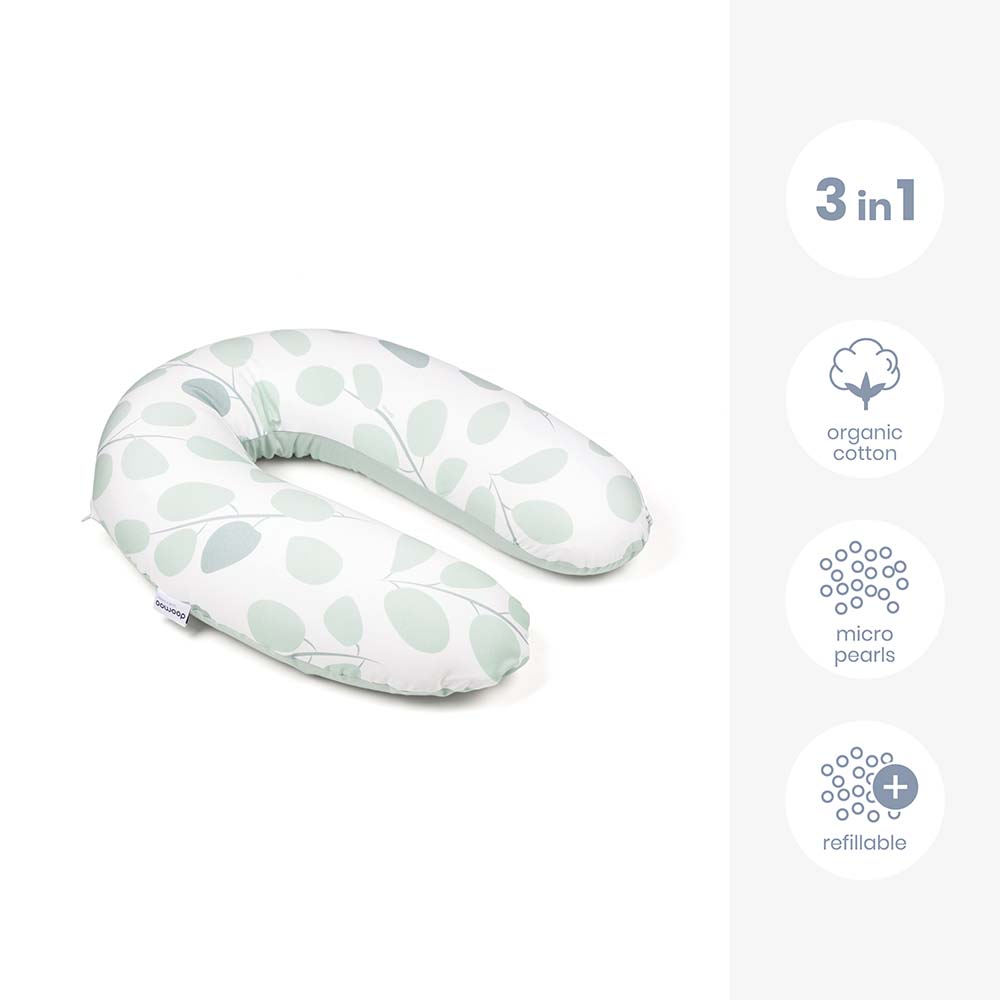 Doomoo - Buddy Multi-functional Pillow - Leaves Aqua Green