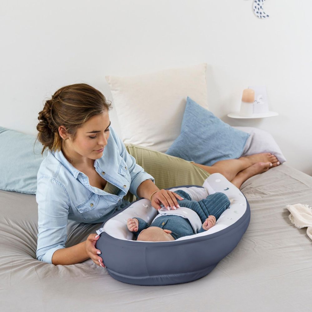 Doomoo - Cocoon Baby Nest - Blue Grey Moon