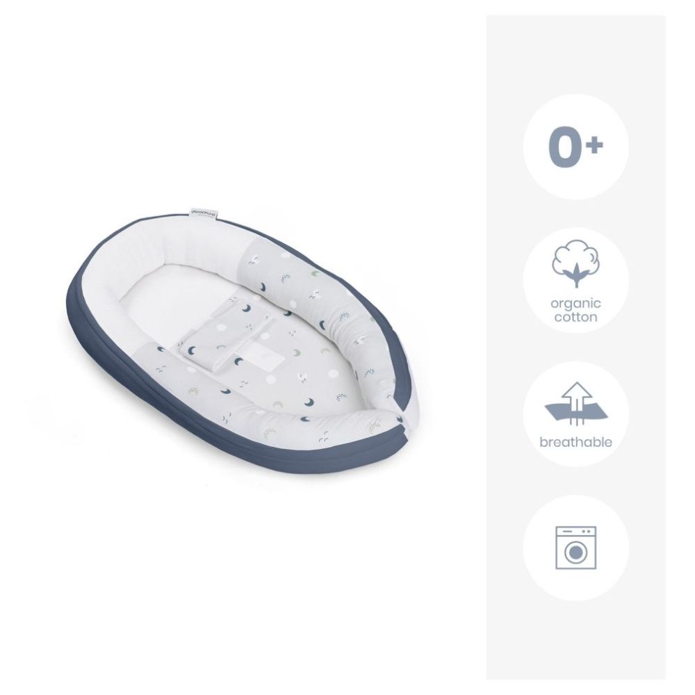 Doomoo - Cocoon Baby Nest - Blue Grey Moon