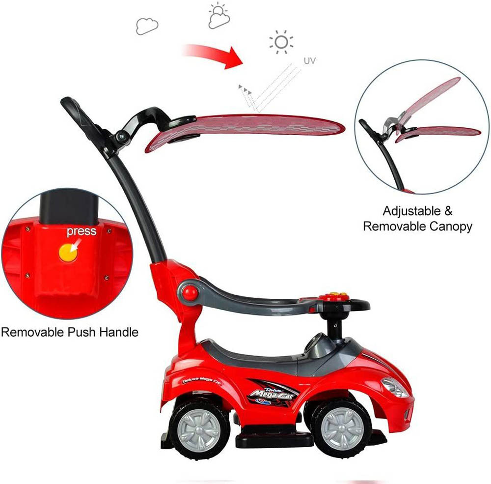 Megastar - My Little Sunshine Push Car With Canopy Shade 3 in 1