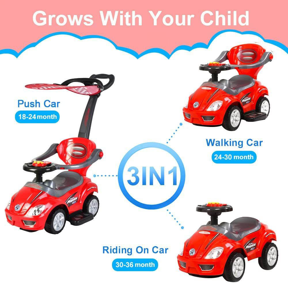 Megastar - My Little Sunshine Push Car With Canopy Shade 3 in 1