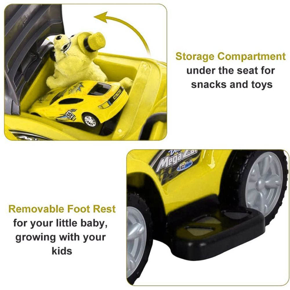Megastar - My Little Sunshine Push Car With Canopy Shade 3 in 1 - Yellow
