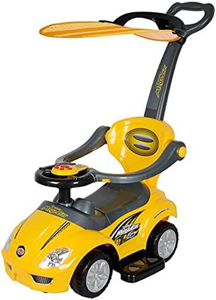 Megastar - My Little Sunshine Push Car With Canopy Shade 3 in 1 - Yellow