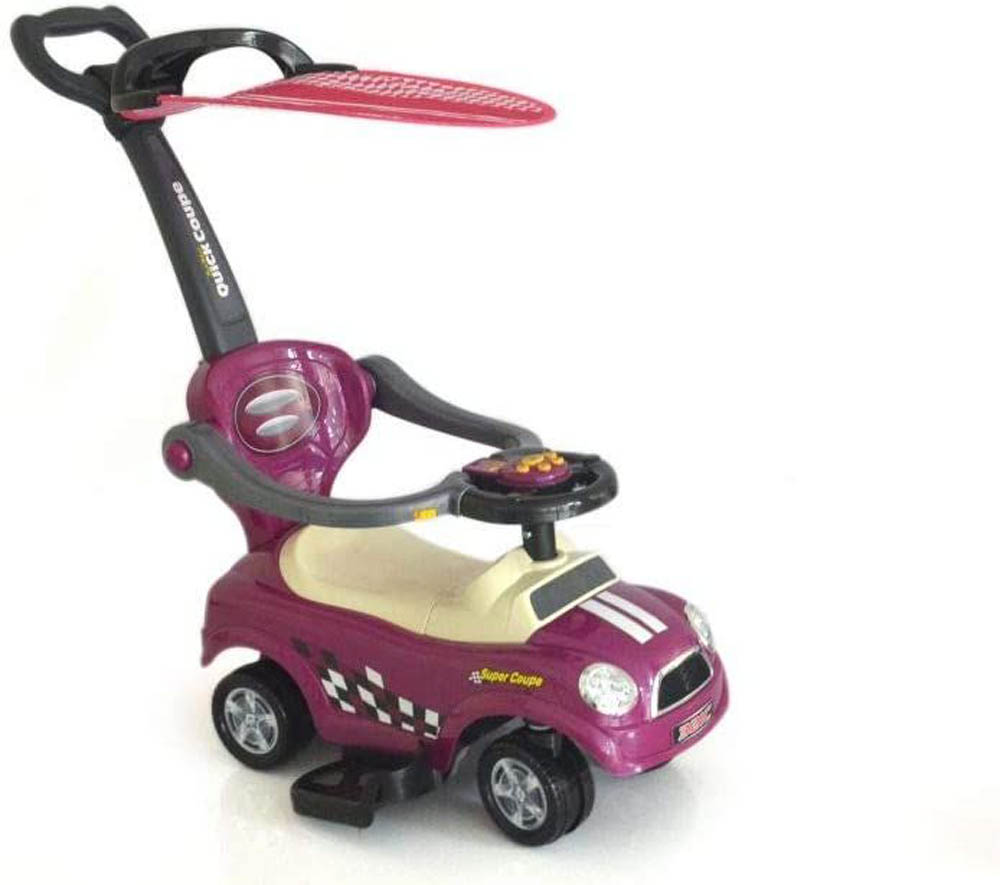 Megastar - Ride and Stroll Push Car With Canopy Shade & Parental Handle 3 in 1 - Purple