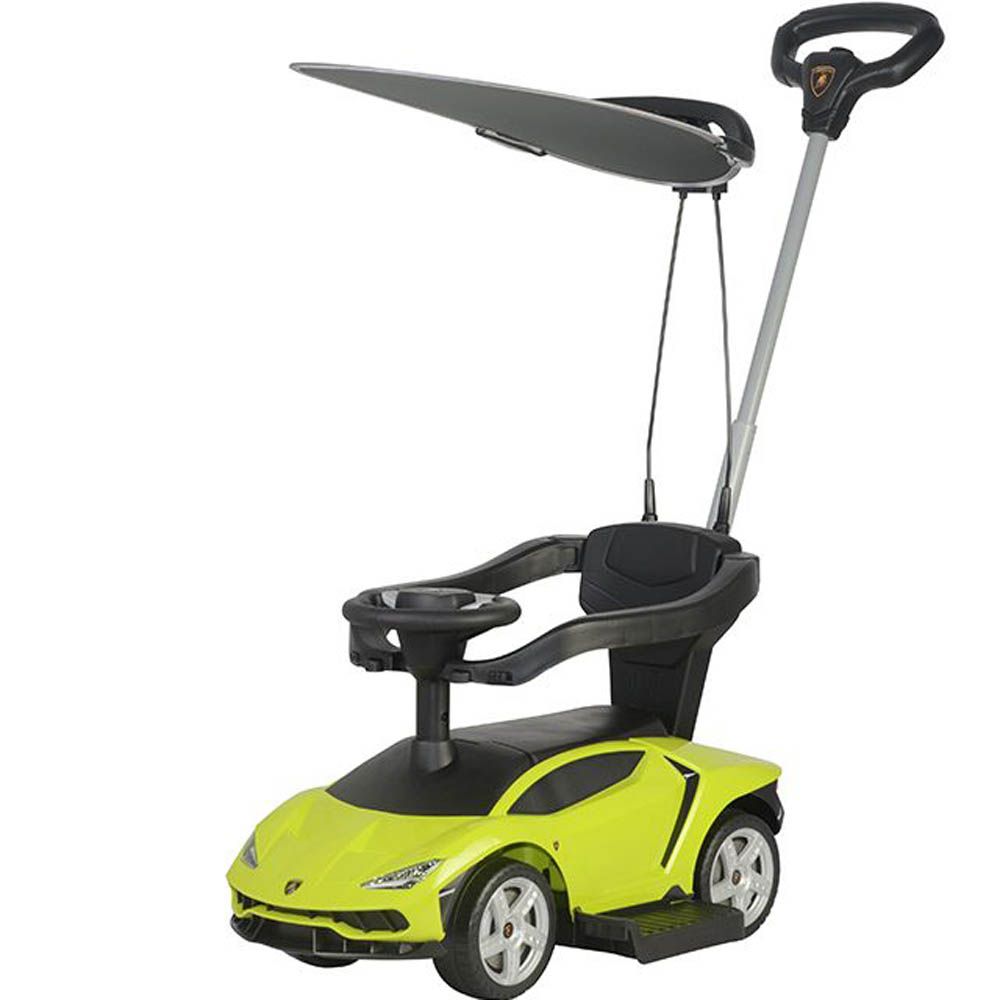 Megastar - Ride On Licensed Lamborghini Centenario Push Car With Sun Shade Canopy - Green