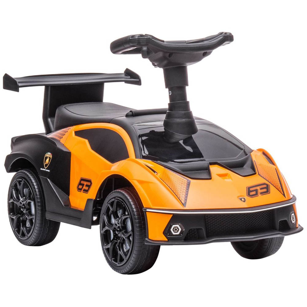 Megastar - Ride On Licensed Lamborghini Signature Push-Along Stroller With Horn Engine Sound And Steering Wheel - Orange