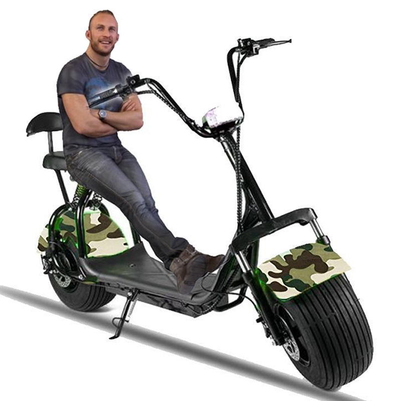 Megawheels - Coco City Harley 60V Fat Tyre Scooter Army Green