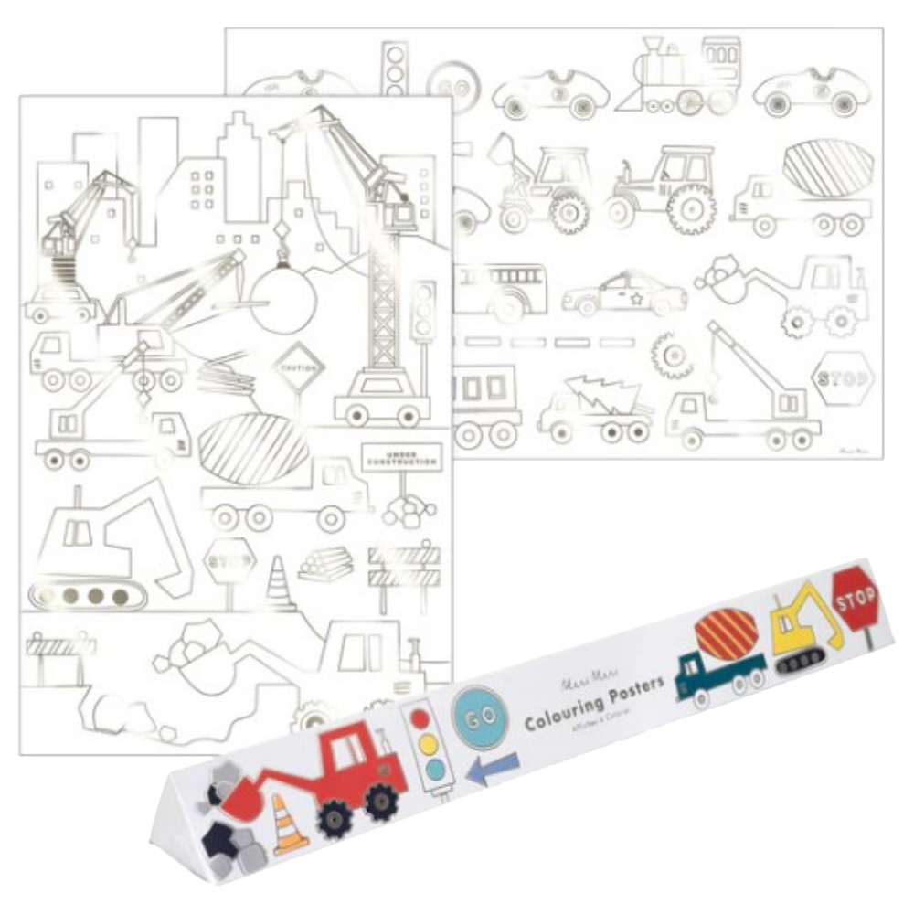 Meri Meri - Construction Colouring Posters