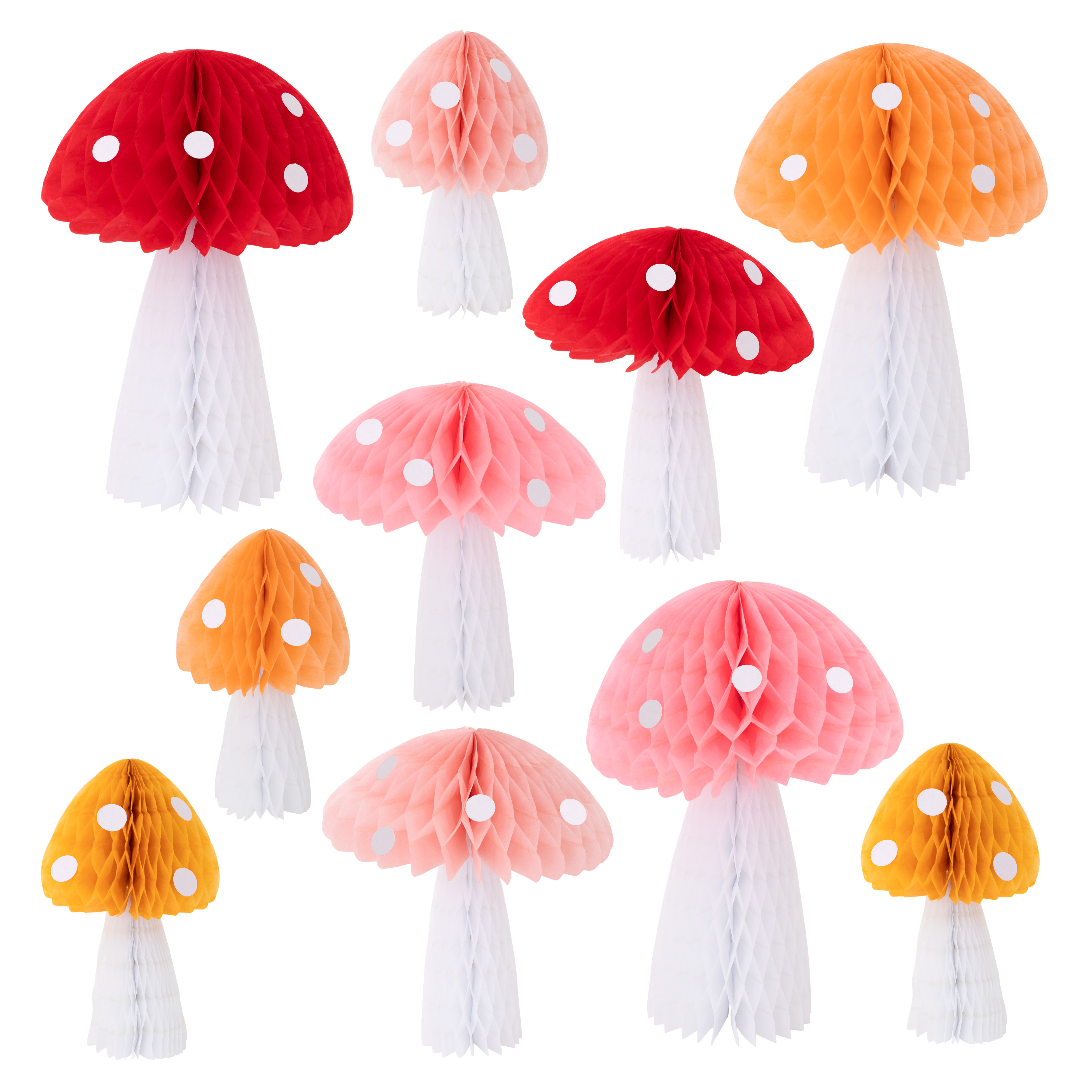 Meri Meri - Honeycomb Mushroom Decorations