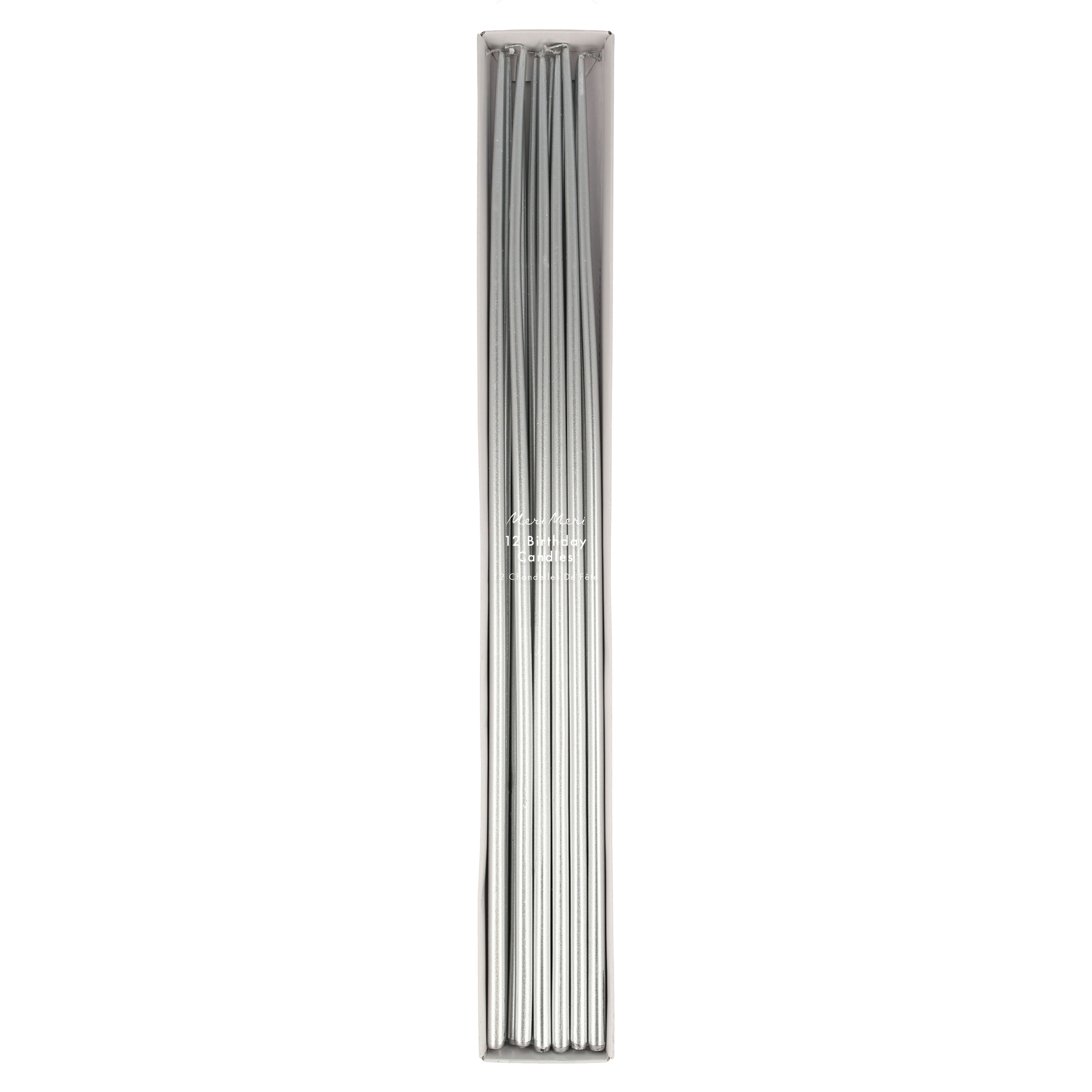 Meri Meri - Silver Tall Tapered Candles