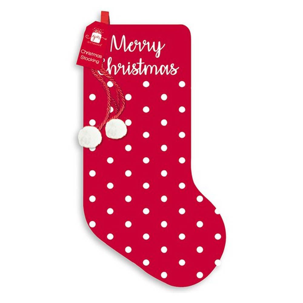 Party Supplies - Merry Christmas Spotted Christmas Stocking